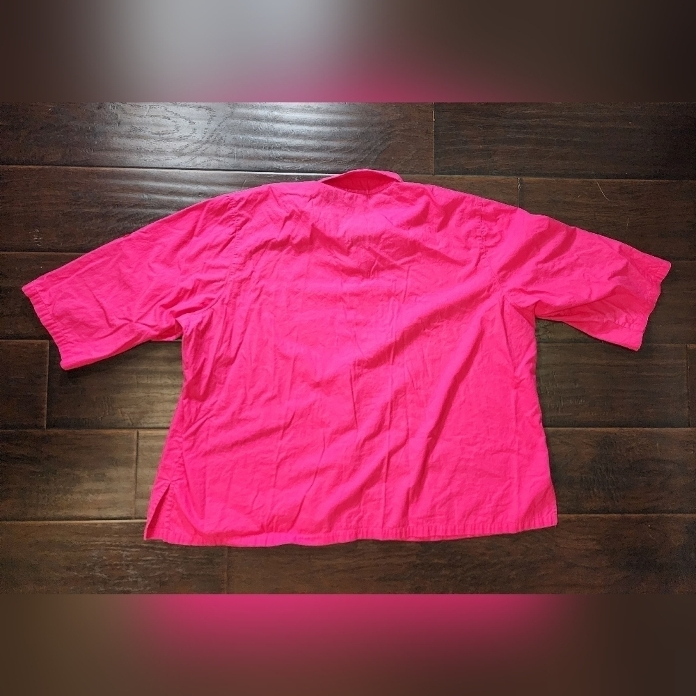 Mountain Lake Womens Button Up Pink 3X Long Sleeved Blouse - Picture 8 of 9